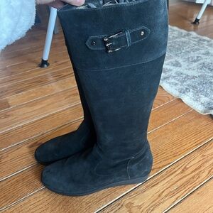 Nike Black Suede Knee-High Boots